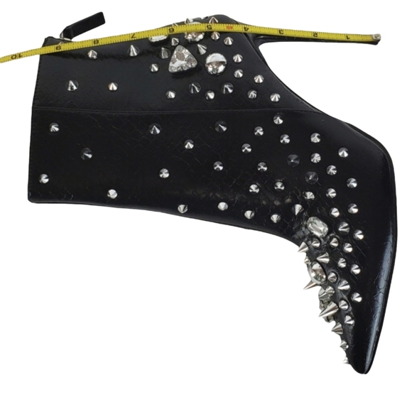 New Steve madden viceroy studded gems pointed toe stiletto heel boots black - Picture 13 of 16